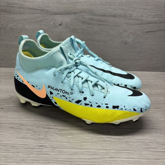Nike Other - Nike Soccer Cleats Phantom GT2 Club MG Glacier Ice Yellow Strike Youth Size 4
